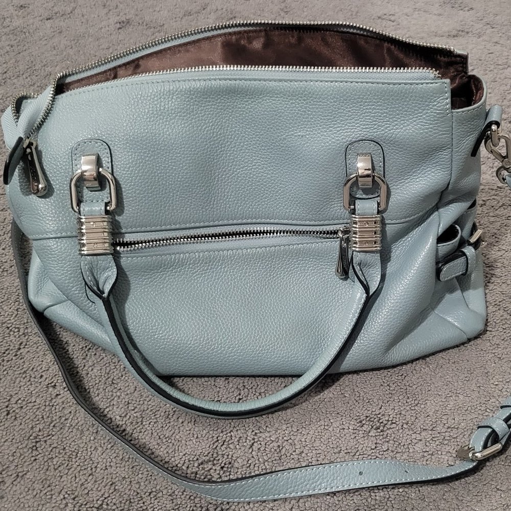 Dusty Blue genuine leather bag